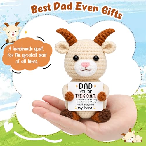 Birthday Gift for Dad Handmade Crochet Goat Mini Funny Cute Small Goat Gift