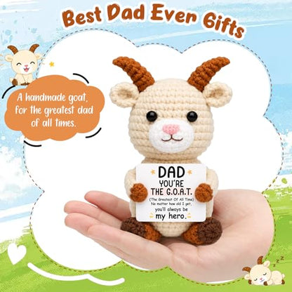 Birthday Gift for Dad Handmade Crochet Goat Mini Funny Cute Small Goat Gift