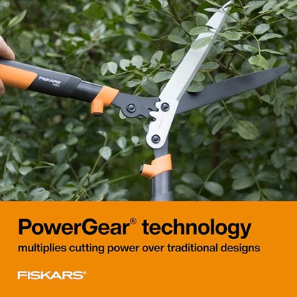 Fiskars 23" PowerGear2 Garden Hedge Shears, Hedge Clippers, 10" Blades | PowerGear2 Technology Multiplies Power for Less Effort, SoftGrip Handles and Shock-Absorbing Bumpers - style: 23" PowerGear2