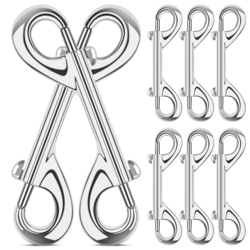 ERKOON 3.5 inch Double Ended snap Hooks,110lbs Metal Clips Load Capacity Zinc Alloy Double Sided Clips Heavy Duty Trigger Snap for Dogs Leashes/Water Bucket/Horse Feed/Hammocks Bolt snap - size: 8 Pack