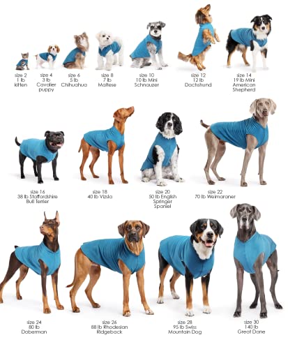 Gold Paw Stretch Fleece Dog Coat – Soft, Warm Dog Clothes, Stretchy Pet Sweater – Machine Washable, Eco Friendly – All Season, Coral, Size 30