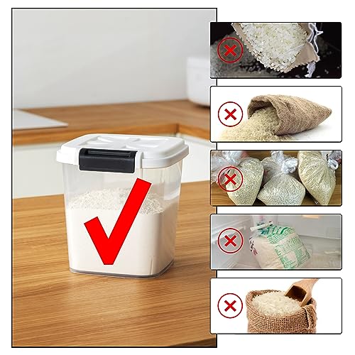 Rice Container - Flour Rice Dispenser 20lbs/10kg/10.6qt Food Grain Cereal Bins Pet Food Storage Laundry Pods Container for Household Pantry Organization (20lbs)