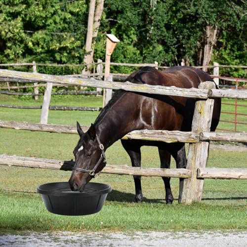 4 Pack Rubber Feed Pan, Horse Feed Pan, 8 Quart / 2 Gallon Bowl - color: Black-8Quart, size: 4PCS