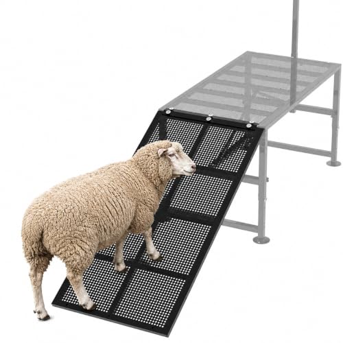 Goat Stand Ramp Use for Our 600Lbs Goat Milking Stand, Livestock Supplies for Sheep Trimming, Metal Black - color: Black, size: Only ramp-47*23Inch