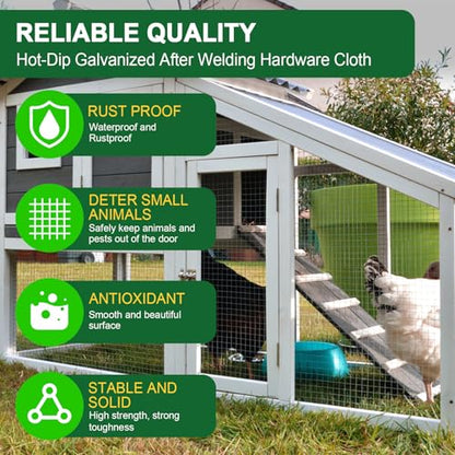 HOPERAN Hardware Cloth 1/2 Inch 36 x 100 ft, 19 Gauge Chicken Wire Fencing | Hot Dipped Galvanized After Welding, Rust resistant, Heavy-duty, for Garden Fencing Gopher Wire Rabbit Cage Poultry Netting - size: 1/2in 36in × 100ft