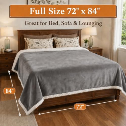 Electric Heated Blanket 72"×84", 4 Heating Levels & 10H Auto-Off | Full Size Light Gray, Sherpa & Soft Microplush, Quick Heating, Machine Washable, for Couch, Bed & Office, Parents' Gifts - color: 02-light Gray, size: Full Size ( 72"x84" )