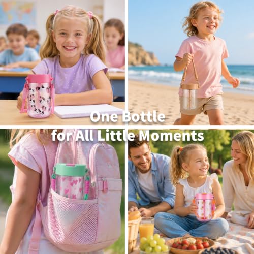 TOPBADE 16oz Tritan Kids Water Bottles - Kids Water Bottle with Straw for School, Sports, Daycare - Leakproof Boys Water Bottle Dishwasher Safe, BPA Free - color: Twinkle Sky
