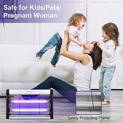 2 Pack 20W Indoor Bug Zapper with 2800V Grid (4 Bulbs) | Fly zapper Indoor, Double-Sided UV, 20W 2800V Electric Grid for Home, Kitchen, Bedroom, Living Room, Office, Garage, Barn