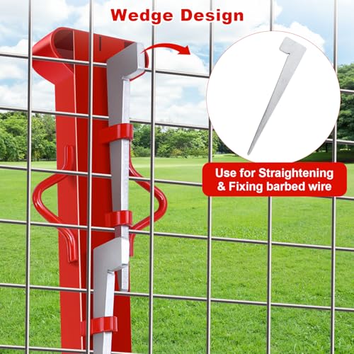 5ft Woven Wire Fence Stretcher Bar with 6 Wedge,Field Fence Stretcher | Heavy Duty Carbon Steel Fence Stretcher Tool, Wire Stretcher Fence Post for Fixing Fences - size: 5FT