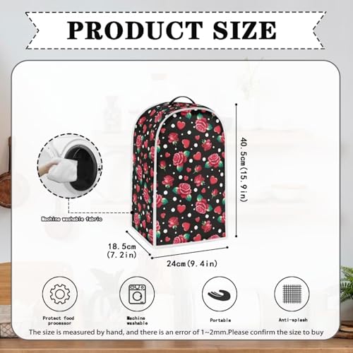 Blender Covers, Rose Waterproof Appliance Cover with Hanging Loop Comfortable and Anti Water Fabric Foldable Protective Cover - color: Fashion Rose