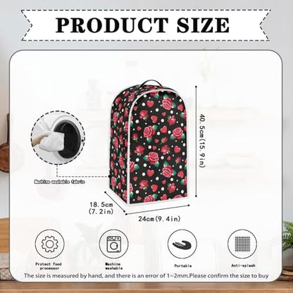 Blender Covers, Rose Waterproof Appliance Cover with Hanging Loop Comfortable and Anti Water Fabric Foldable Protective Cover - color: Fashion Rose