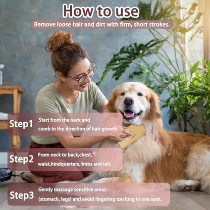 Premium Deshedding Dog Brush,Pet Deshedding Brush,Professional Cat Deshedding Brush for Grooming,Wooden Pet Grooming Combs for Short and Long Hair,Deshedder Shedding Tool.