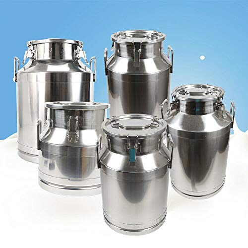 Stainless Steel Milk Can Wine Pail Bucket Jug Keg Oil Barrel Tea 10-60L OPTION (40L) - size: 40L