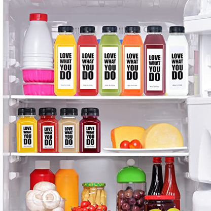 Fhxtcygj 30pcs Juice Container with Lids, 16oz Plastic Bottles with Caps - color: 30pcs 16oz