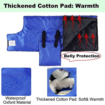Calf Blanket Calves Warm Clothes Calf Saver Coat, Sheep Goat Blanket, for Keep Cows Goats Sheeps Warmming, Thickened Belly Protection - color: Blue 1Pcs