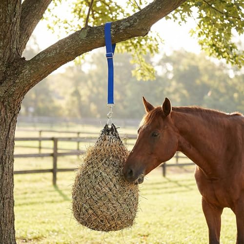 4Pcs Horse Bucket Strap Hangers Nylon Straps Hanging Feed Tack - color: Blue