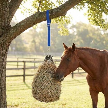 4Pcs Horse Bucket Strap Hangers Nylon Straps Hanging Feed Tack - color: Blue