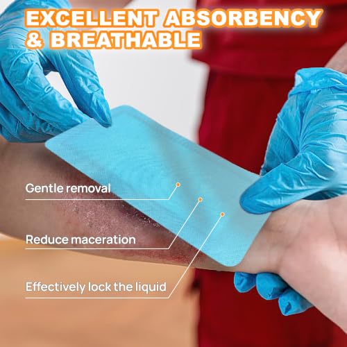 Carbou Super Absorbent Wound Dressing Pads 4"x 8", 10 Individual Pack, Non Adhesive Absorbent Bandages for Wound Care, Soft Highly Absorbent Dressing, Non Stick Gauze Pads for Wounds (Pack of 2) - size: 4"x 8"(Pack of 20)