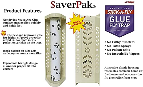 $averPak JT Eaton Stick-A-Fly Glue Fly Stick Trap (12 Pack) Case Pack - size: 12 Pack