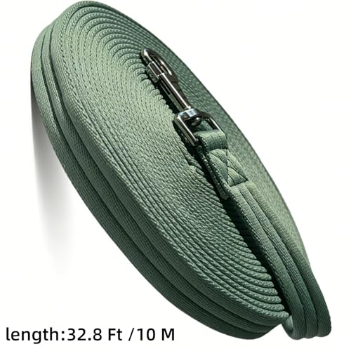 Horse Lunge Line，Horse Training Lunge Line with Alloy Trigger Buckle for Accurate Equestrian Training of 32.8 FT/10 Meters - color: Olive Green