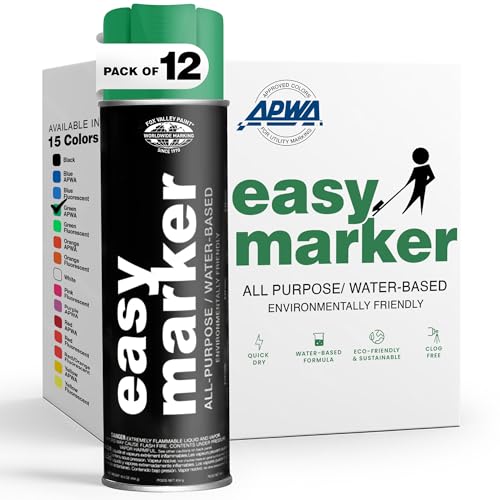 Fox Valley Easy Marker Inverted Spray Paint 16oz Pack of 12, Green
