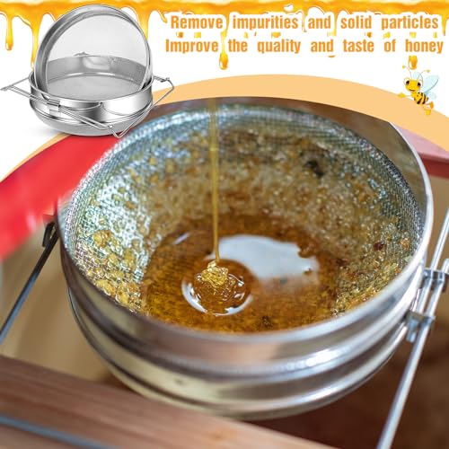 Nuogo 2 Set Honey Strainer for 5 Gallon Bucket Stainless Steel Honey Filter Double Sieve Strainer Bee Keeping Equipment Filter Bee Keeping Extract Tools