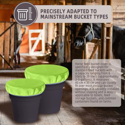 2-5 Gallon Horse Bucket Cover, Waterproof Horse Feed Bucket Cover, Lightweight and Easy to Use (Excluding Bucket, Neon Green) - color: Neon Green