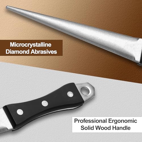 Hoof Knife Sharpener, 10 Inch Farrier Tool Honing Rod for Hoof Knives | Solid Wood Handle, For Hoof Knives, Farrier Supplies, Curved Blade Sharpening, Farm Knife Maintenance