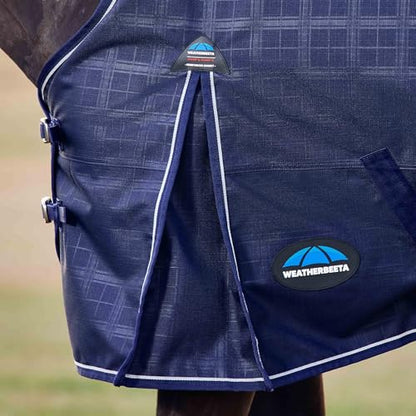 WeatherBeeta ComFiTec Prelim Turnout 100g, Navy Embossed Plaid, 54" - size: 54"