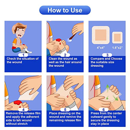Niceful 10 Count Silicone Foam Dressing 1.6" x 2", Wound Dressing for Minor Surgical Incisions, Abrasions, Absorbent Silicone Bandages for Sensitive Skin, Small Bed Sore Bandages (Pack of 2) - size: 1.6x2 Inch (10 Pcs) (Pack of 2)