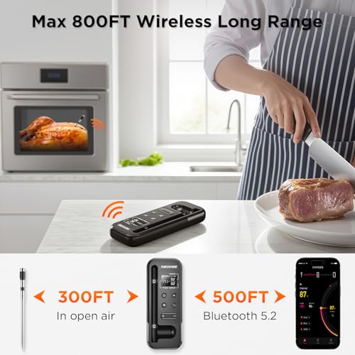 Newise Bluetooth Meat Thermometer with Smart APP, 800FT Wireless Range - size: 1 Probe
