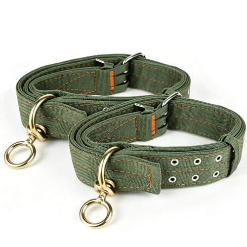 2 Pack 59 Inch Adjustable Cow Collar, Heavy-Duty 4-Layer Thickened Nylon Collar with 2-Row Metal Buckle for Cattle, Cow, Sheep, Goat, Horse, Camel, and Large Dogs, Farm Animal Neck Strap
