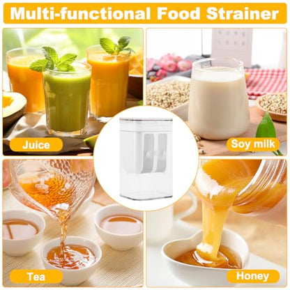 Yogurt Strainer 1100ML (1.16 Quarts/0.29GAL),Yogurts-Filter Milk Strainer with Fine Mesh Bag,Lid And Scale Mark, for Making Thick Greek-Yogurts,Soybean Milk,Berries,Soup,Fruit Juice