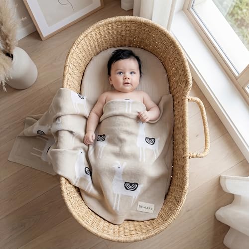 Unisex Cozy Receiving Swaddle Cuddle Stroller Crib Stroller 100% Fine Loomed Cotton Blanket - Quilt Blanket for Newborns, Infants Toddler, Boys and Girls (Llama - Cream) - color: 28 - Llama - Cream