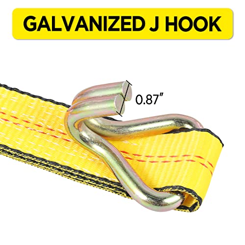 Auto Hauler Straps for Trailer Heavy Duty 2" x 10' Vehicle Tie Down Kit-10,000lb Guaranteed Break Strength-(4) Premium Ratchet Strap with Rubber Blocks Wheel Tie-Downs for Truck, UTV
