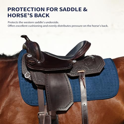 Tackmore All-Purpose Square Quilted Western Saddle Pad, Horse Saddle Pad - color: Turquoise