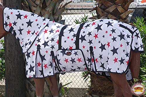 HILASON Horse Fly Sheet Breathable Mesh UV Protection Mosquito Bug Summer - color: Patriotic Us Flag, size: 84 In
