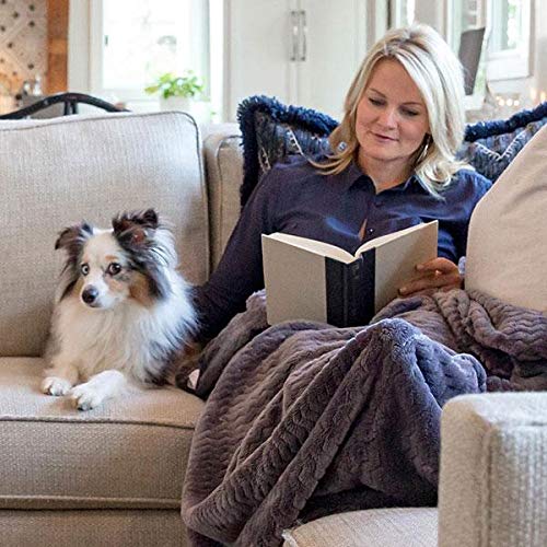 PediPocket 50"x70" Sultry Smoke Foot Pocket Blanket Plush Fleece Non-Electric - color: Sultry Smoke