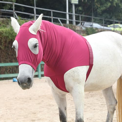 LEAFOREST Horse Slinky Hood with Zipper Stretch Neck Cover Sleazy Hoodies - color: Wine Red