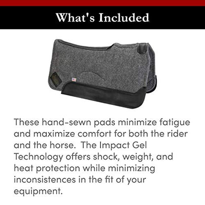 Contour Saddle Pad - color: Gray, size: 30 inches (with 1 inch pad)
