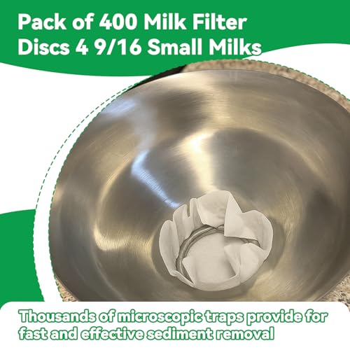 Hahafelt 400 Pack Milk Filter Discs Quick Flow Non-gauze 4-9/16"