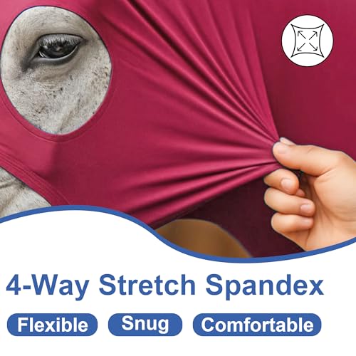 Horse Slinky Hood with Zipper, Stretchy Sleazy Hood Wine Red XL - color: Wine Red, size: X-Large