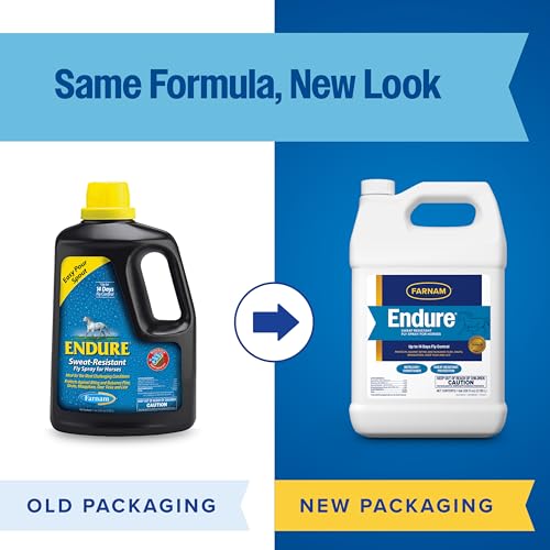 Farnam Endure Fly Spray for Horses, Lasting Fly Repellent, 128 oz Refill - size: 128 oz. Refill