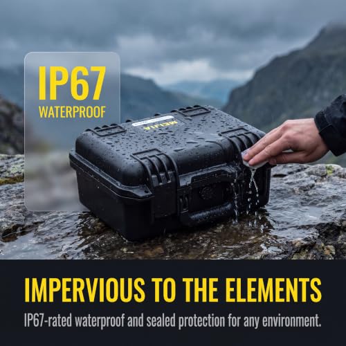 MEIJIA Premium Waterproof Hard Camera Case,Hard Case with customizable fit foam,Full Protection with Light&Convenient Design,Elegant Black (14.21"X11.42"X6.50") - size: 14.21"X11.42"X6.50"
