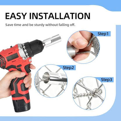 EZ Twist Ties 11 Gauge Drill Chuck for Chain Link Fence Wire, Metal EZ Twist Fence Ties Fence Wire Twisting tool