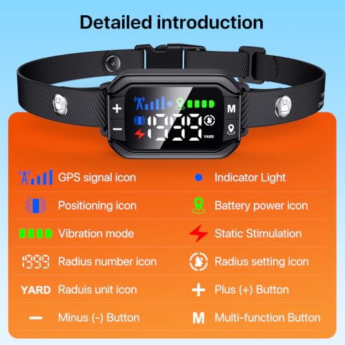 GPS Wireless Dog Fence System, Electric Fence for Dogs, 3 Training Modes
