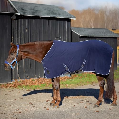 Equinavia Norse Anti-Pill Fleece Cooler | Blanket Liner for Horses - Navy - 80 in - color: Navy, size: 80 in