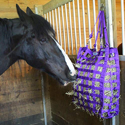 Derby Originals Superior Slow Feeder Horse Hay Bag with Super Tough Bottom and 1 Year Warranty - color: Red