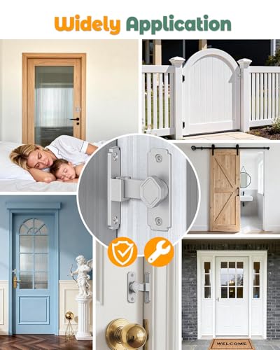 90 Degree Barn Door Lock, Sliding Door Latch, Silver, 1 Pack - color: Silver-1PC