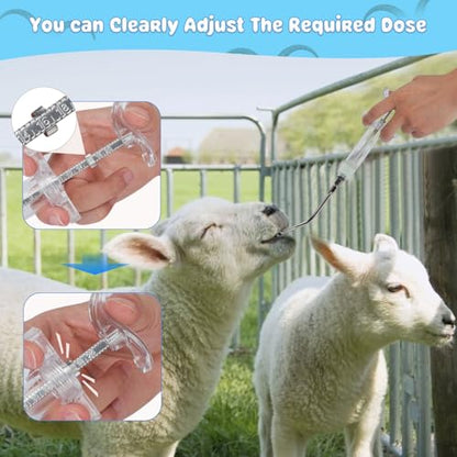 2 Pack Goat Drench Syringe, 50 mL Drench Gun for Goats - style: 50ml